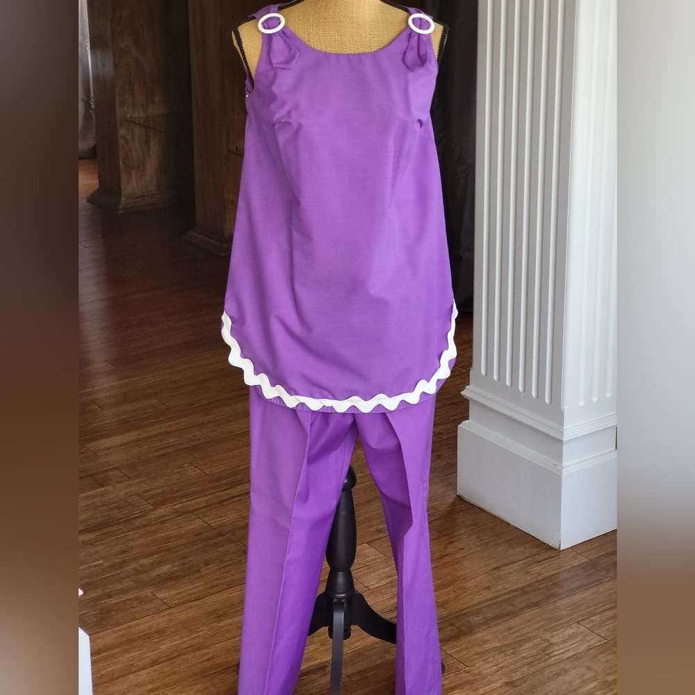 Phil Jacobs Vintage 60s Purple Custom Tailored Maternity Pant Set Medium